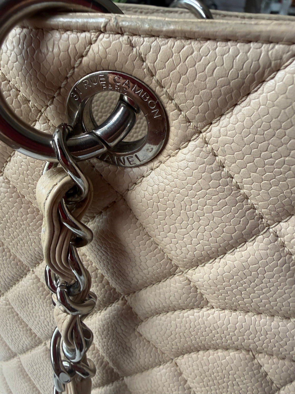 Chanel GST Beige Caviar Leather SHW