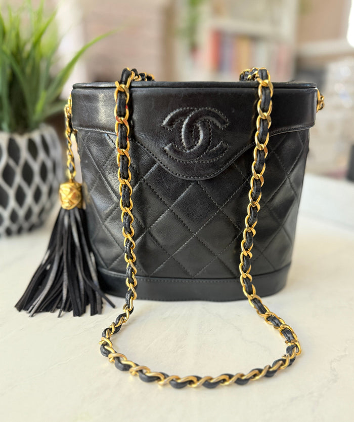 Black Chanel Lambskin Vanity