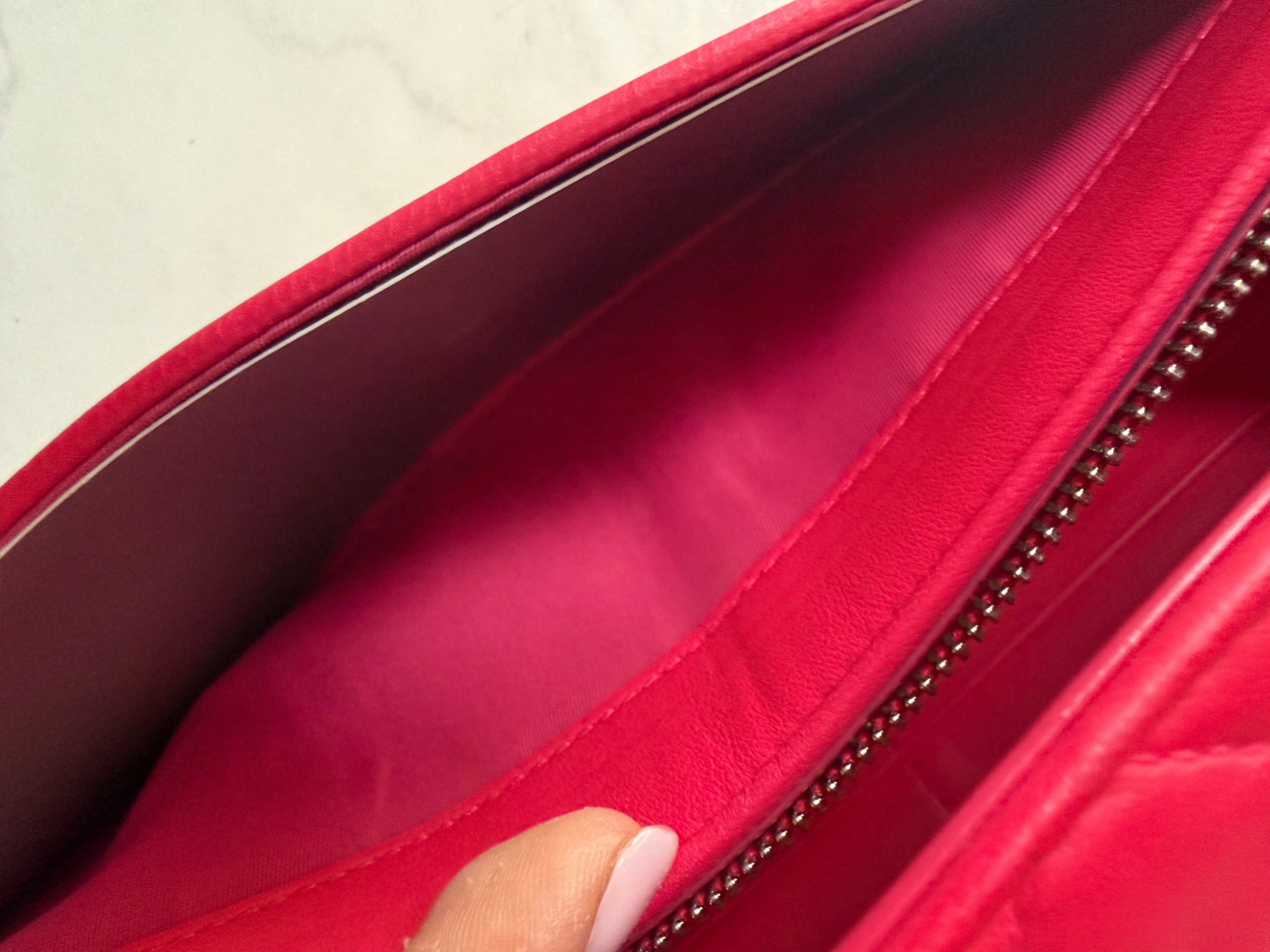 Pink Dior Cannage Wallet On Chain