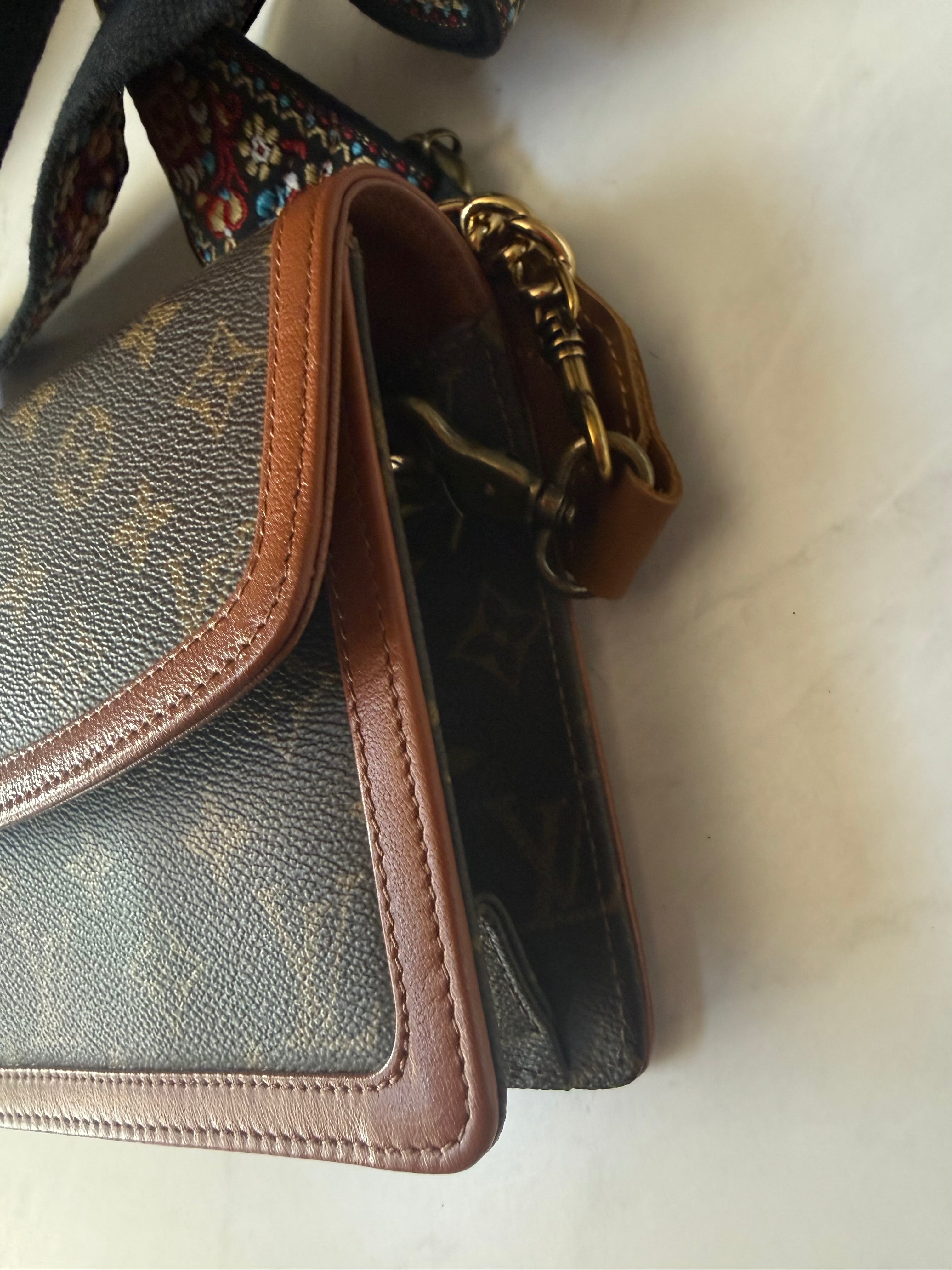 Preloved Louis Vuitton Dame Clutch GM w/ added strap