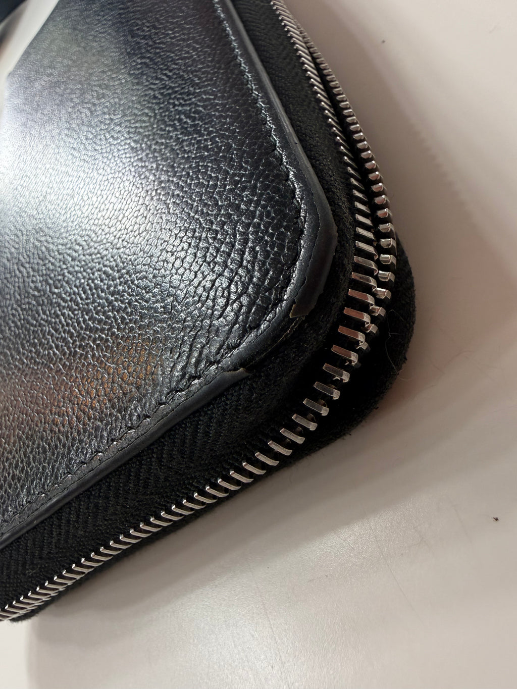 Black Leather Prada Silver HW Zippy Wallet