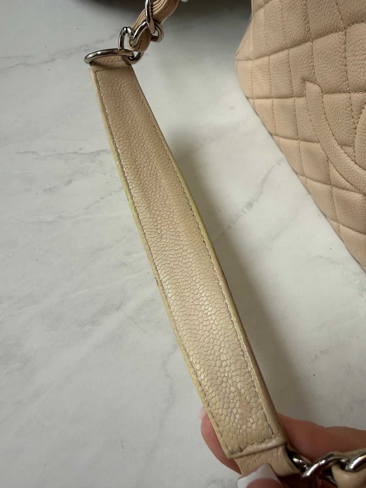 Chanel GST Beige Caviar Leather SHW