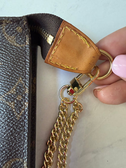 Louis Vuitton Pouch w/ added chain