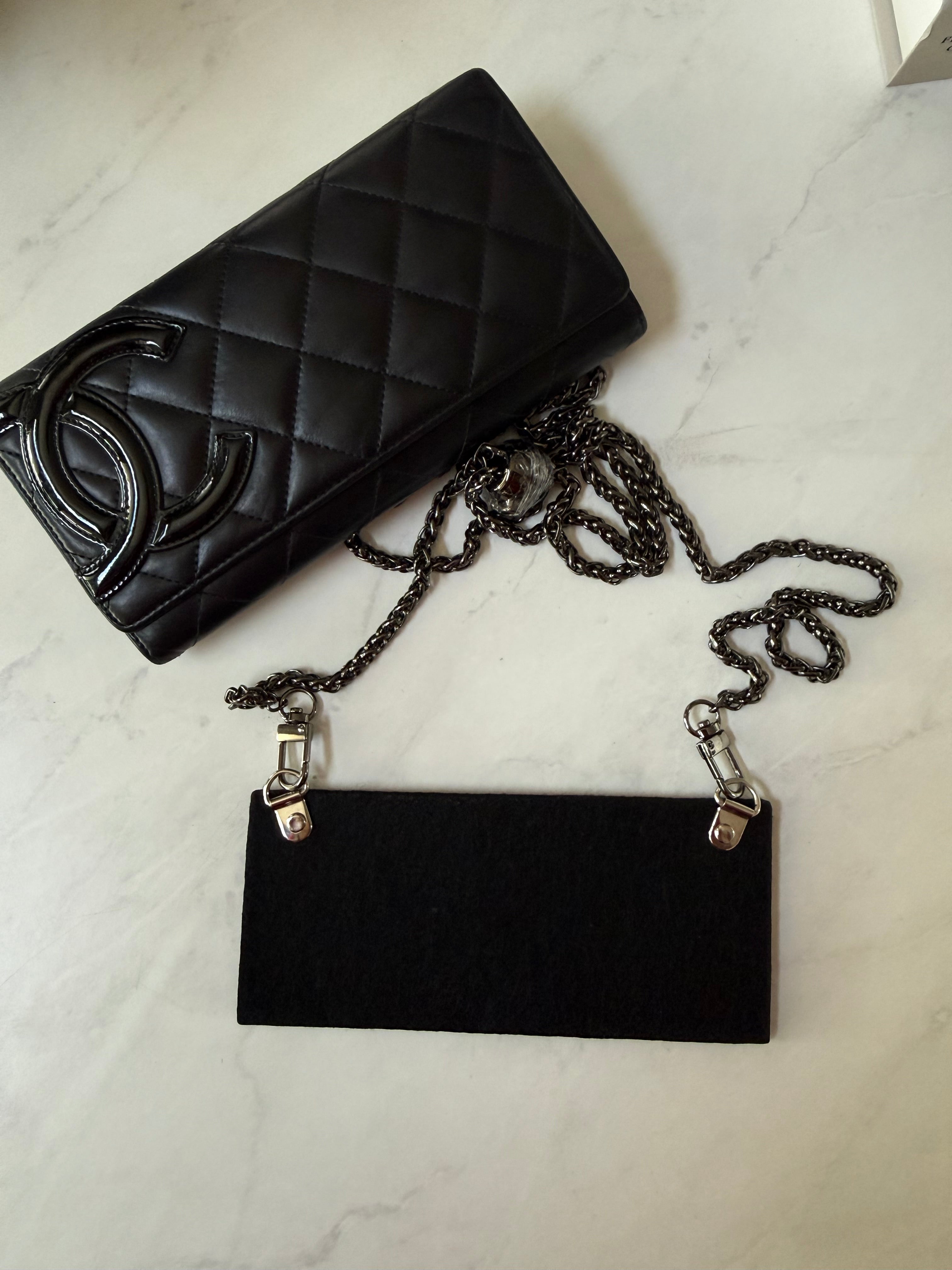 Black Chanel Lambskin Cambon Wallet