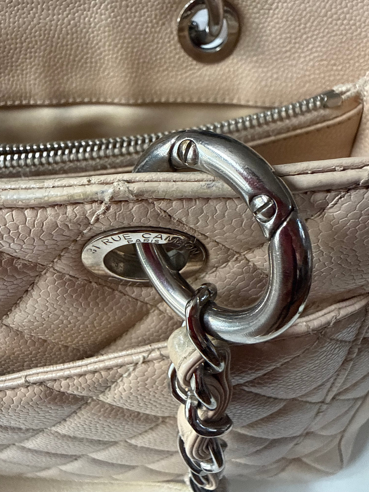 Chanel GST Beige Caviar Leather SHW
