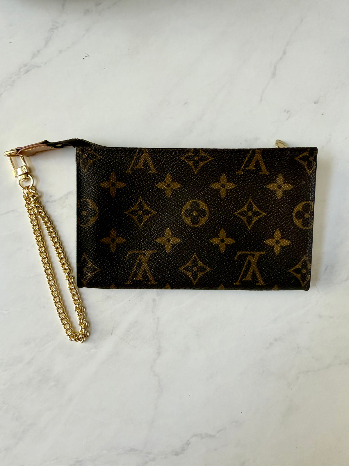 Louis Vuitton Pouch w/ added chain