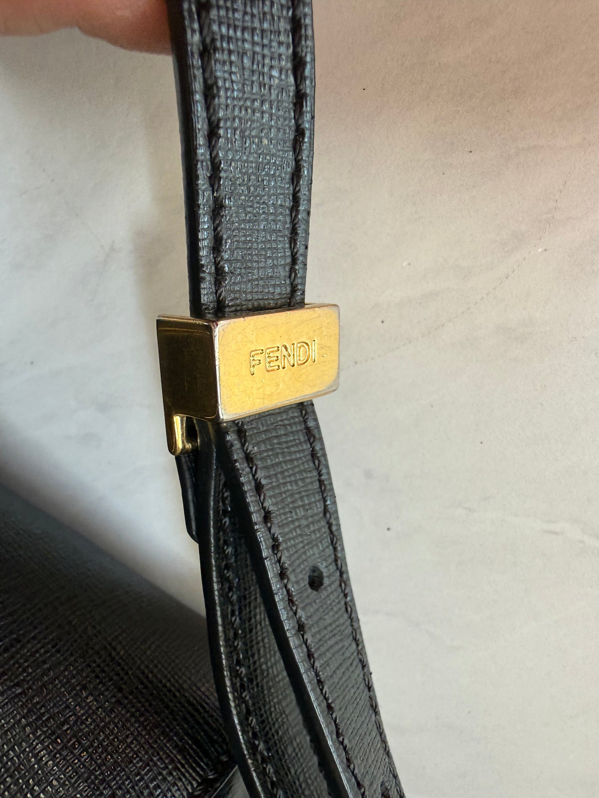 Fendi 2Jours Black Leather w/ Strap