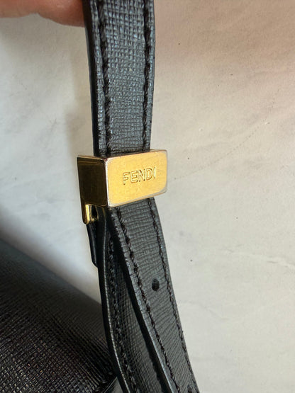 Fendi 2Jours Black Leather w/ Strap