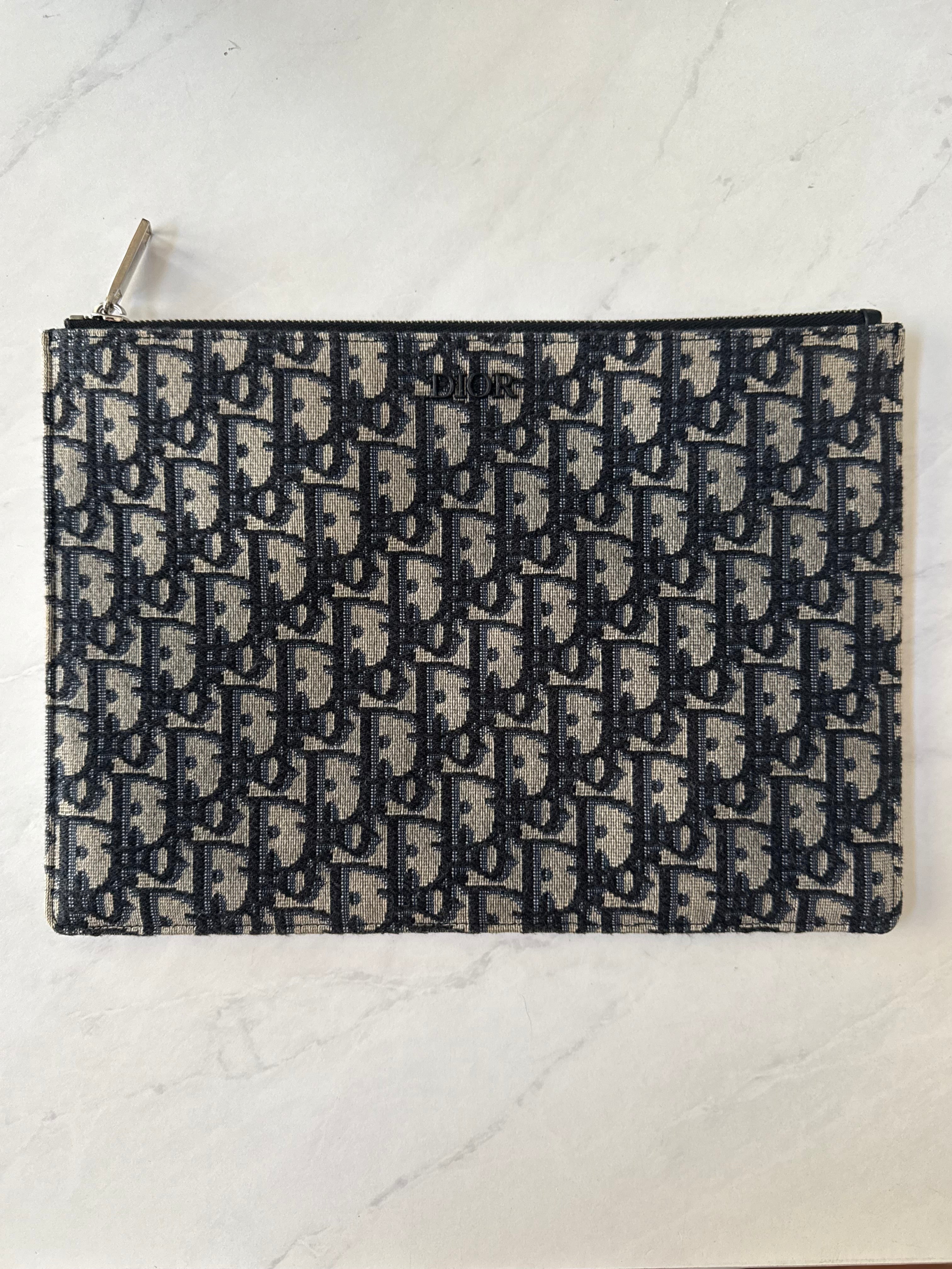 Dior Oblique Jacquard Canvas Clutch