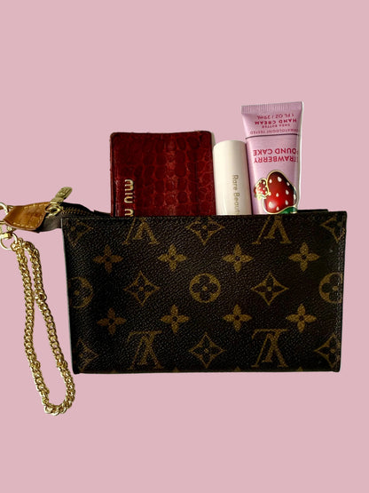 Louis Vuitton Pouch w/ added chain