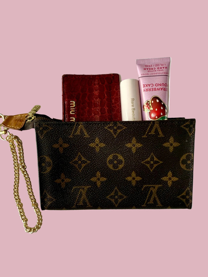 Louis Vuitton Pouch w/ added chain