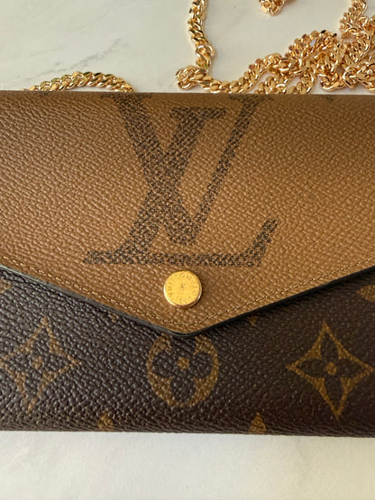 Preloved Louis Vuitton Reverse Sarah Wallet w/ Chain