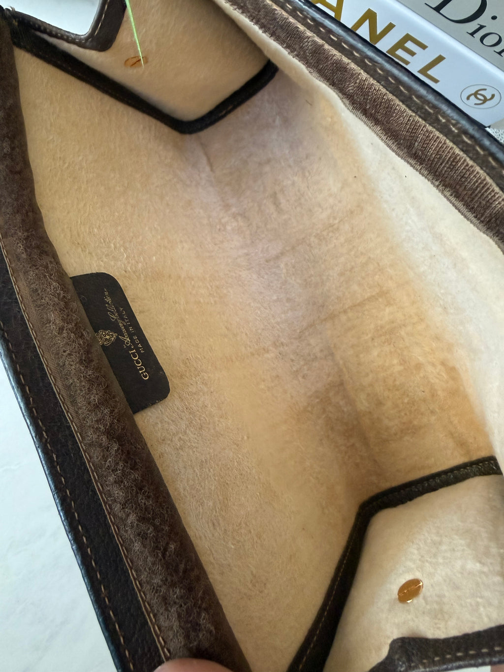 Preloved Large Gucci Ophidia Velcro Clutch w/ added Chain