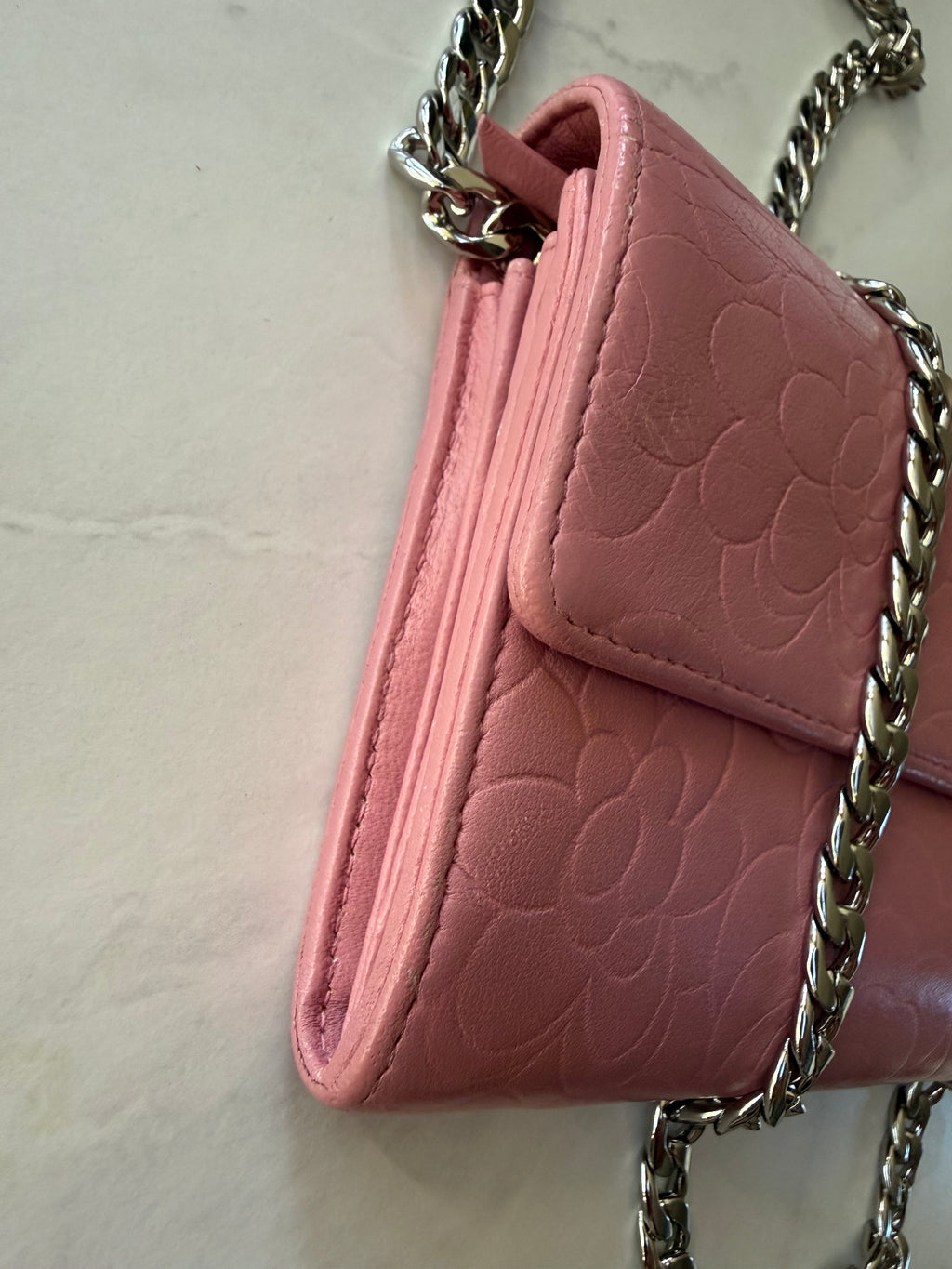 Preloved Pink Chanel Lambskin Wallet SHW