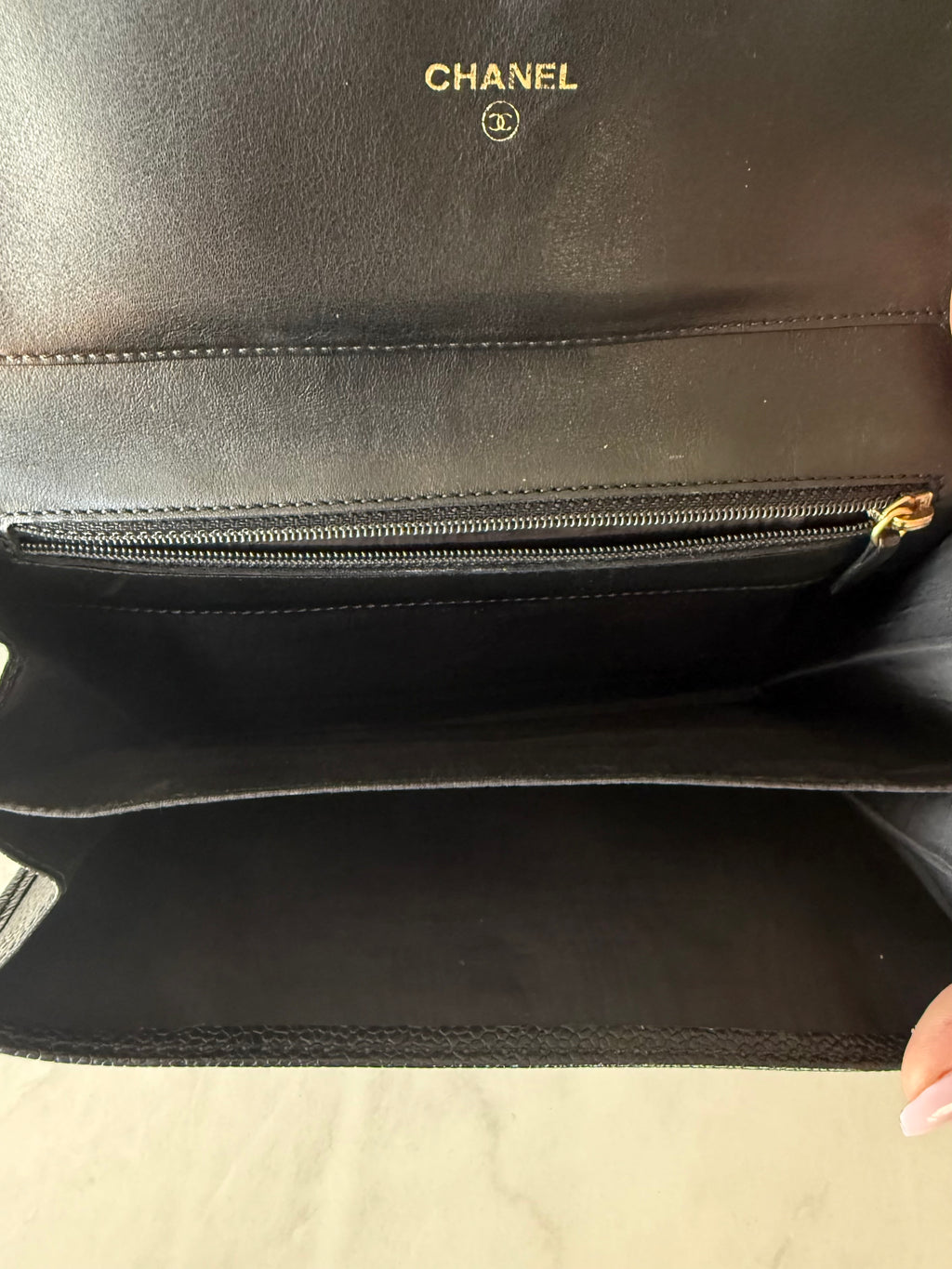 Black Chanel Caviar Clutch