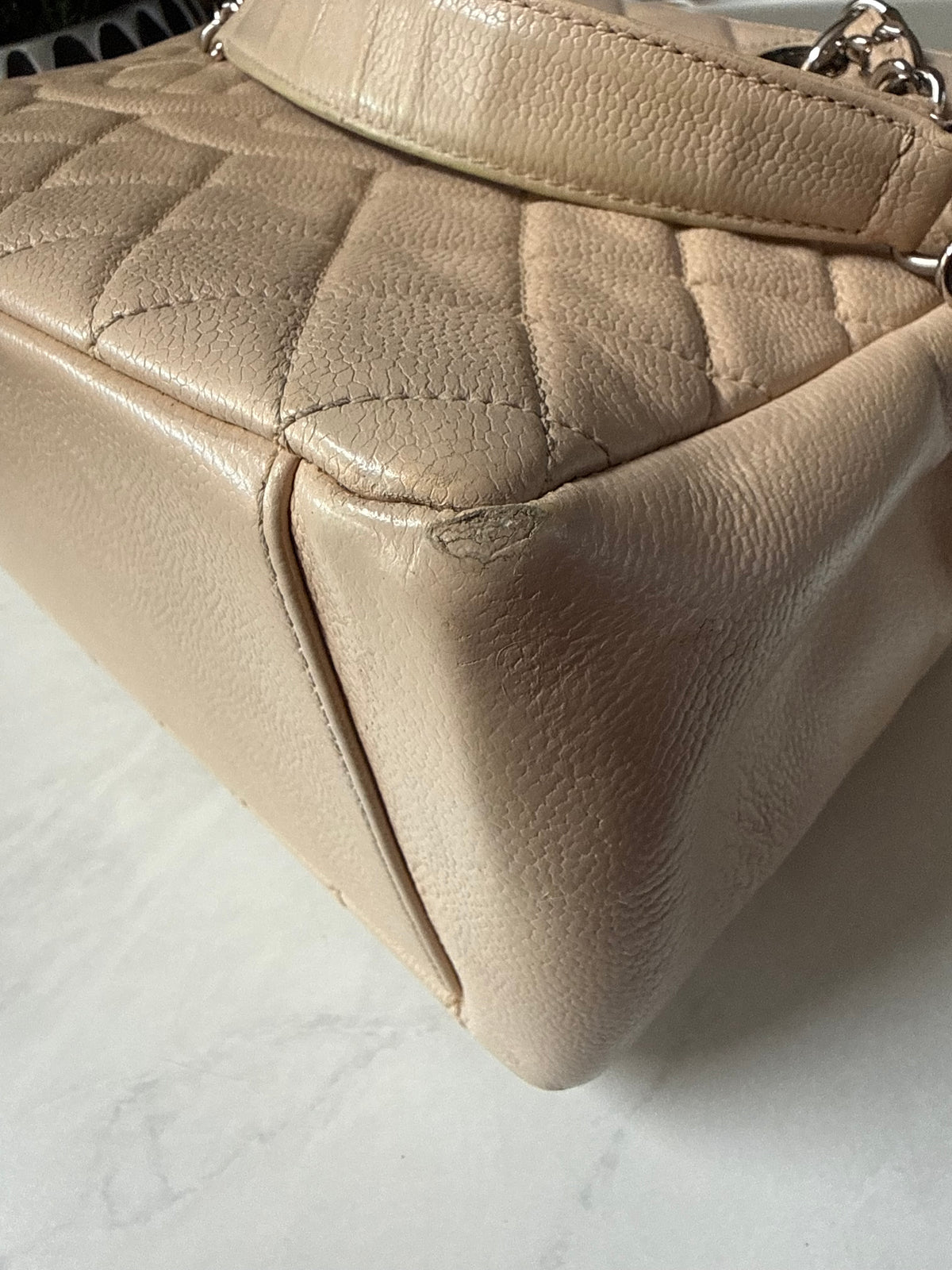 Chanel GST Beige Caviar Leather SHW