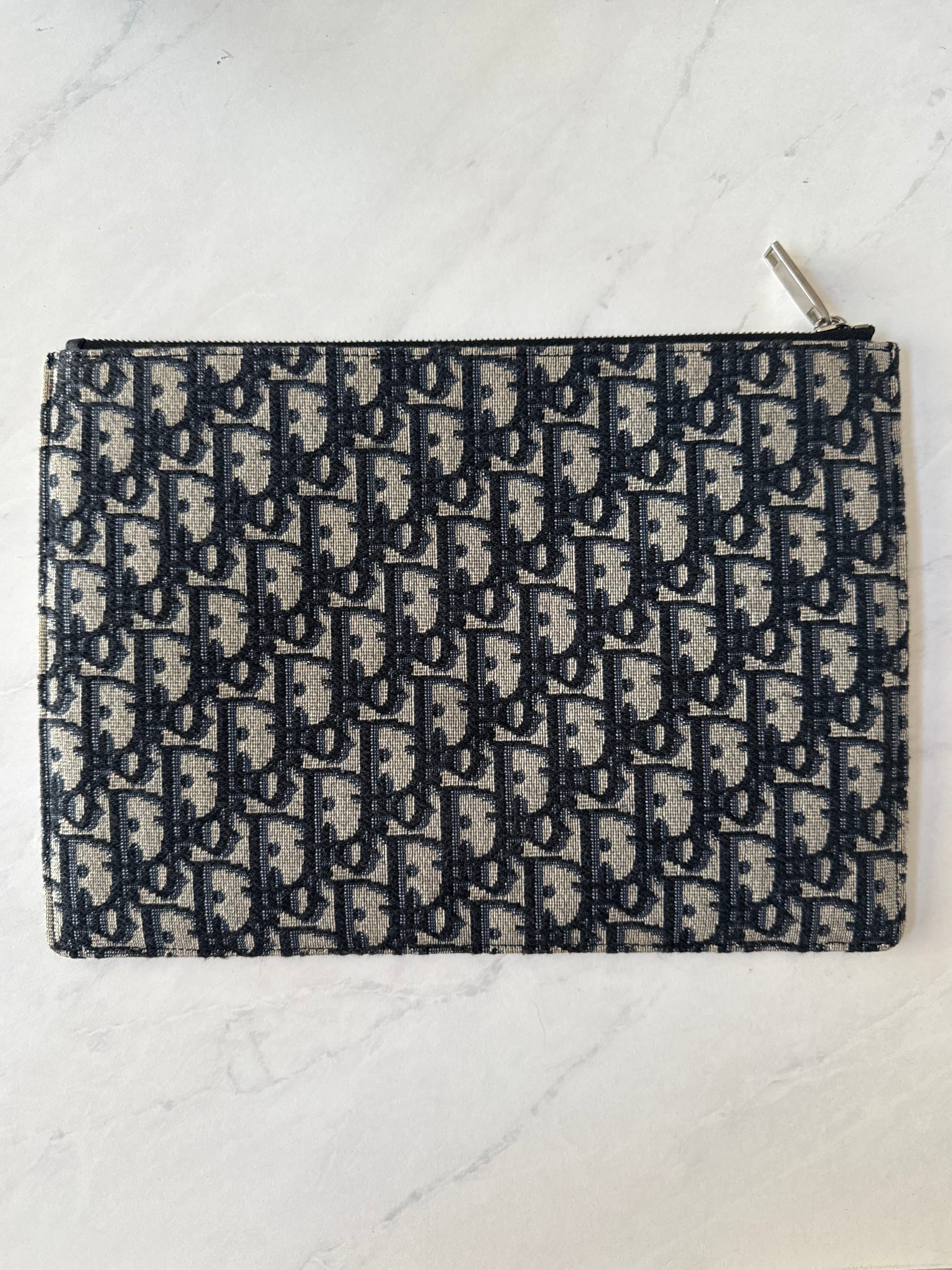 Dior Oblique Jacquard Canvas Clutch