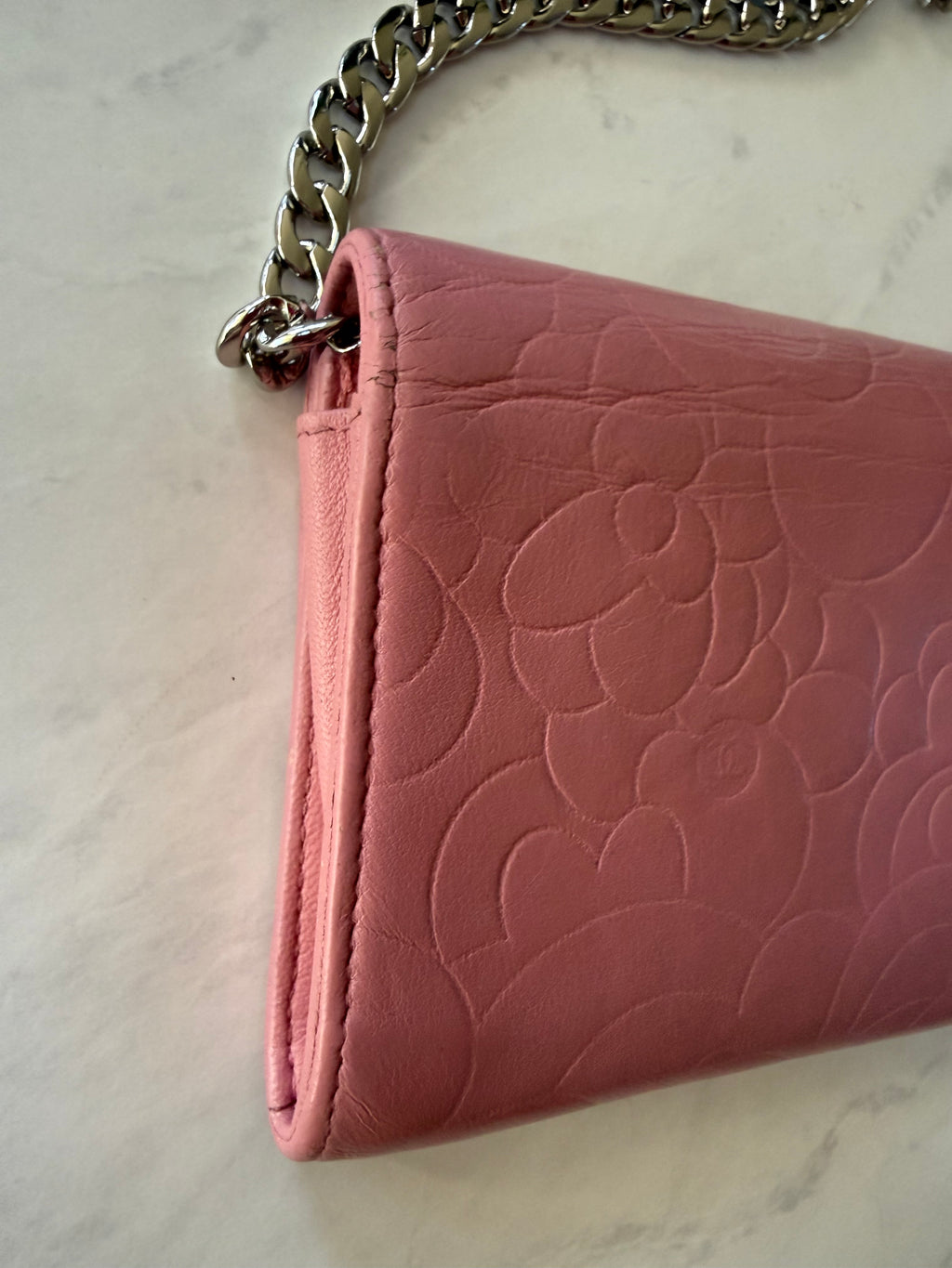 Preloved Pink Chanel Lambskin Wallet SHW