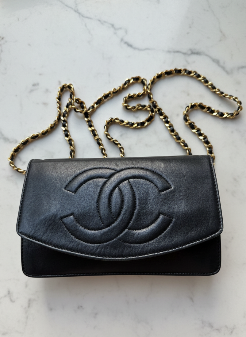Black Lambskin Chanel WOC