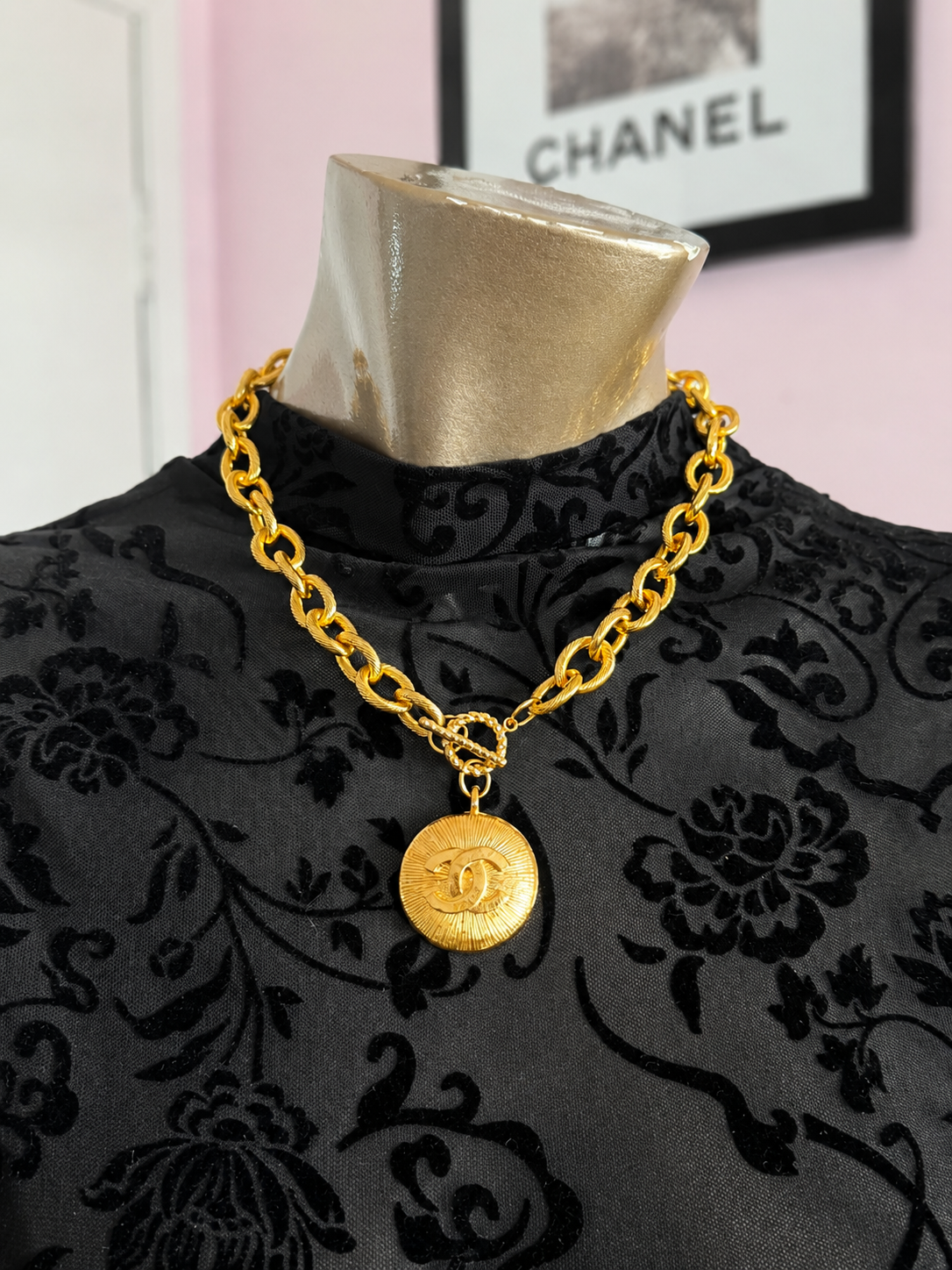 Authentic Upcycled Chanel Pendant Necklace