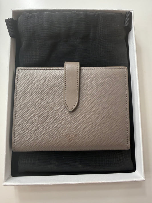 Full set Gray Grained Calfskin Large Multifunction Strap Wallet