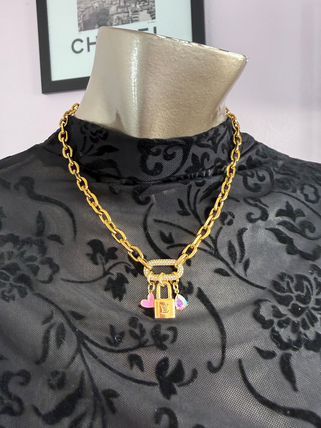 Repurpose LV Lock Charm Necklace