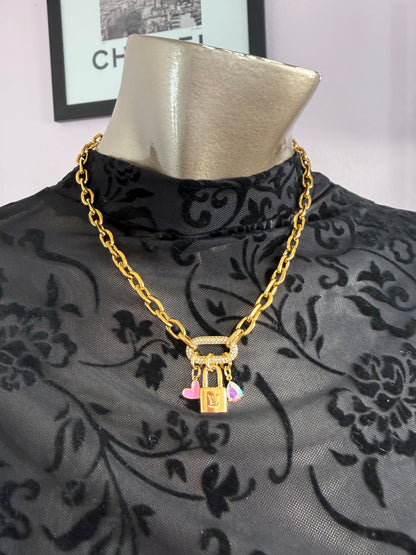 Repurpose LV Lock Charm Necklace
