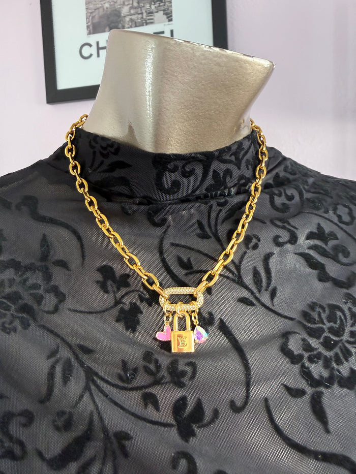 Repurpose LV Lock Charm Necklace