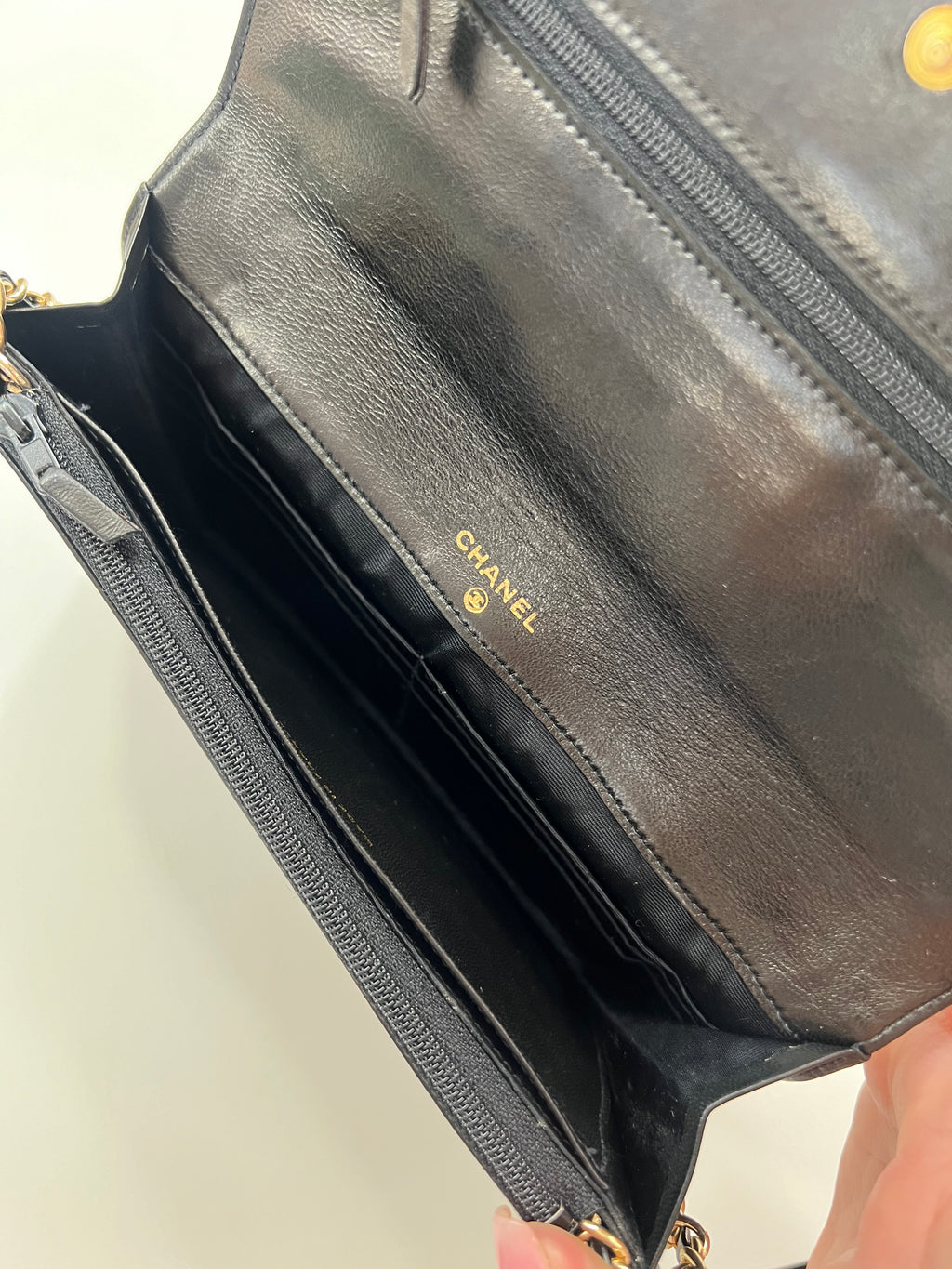 Black Chanel Timeless Lambskin Clutch