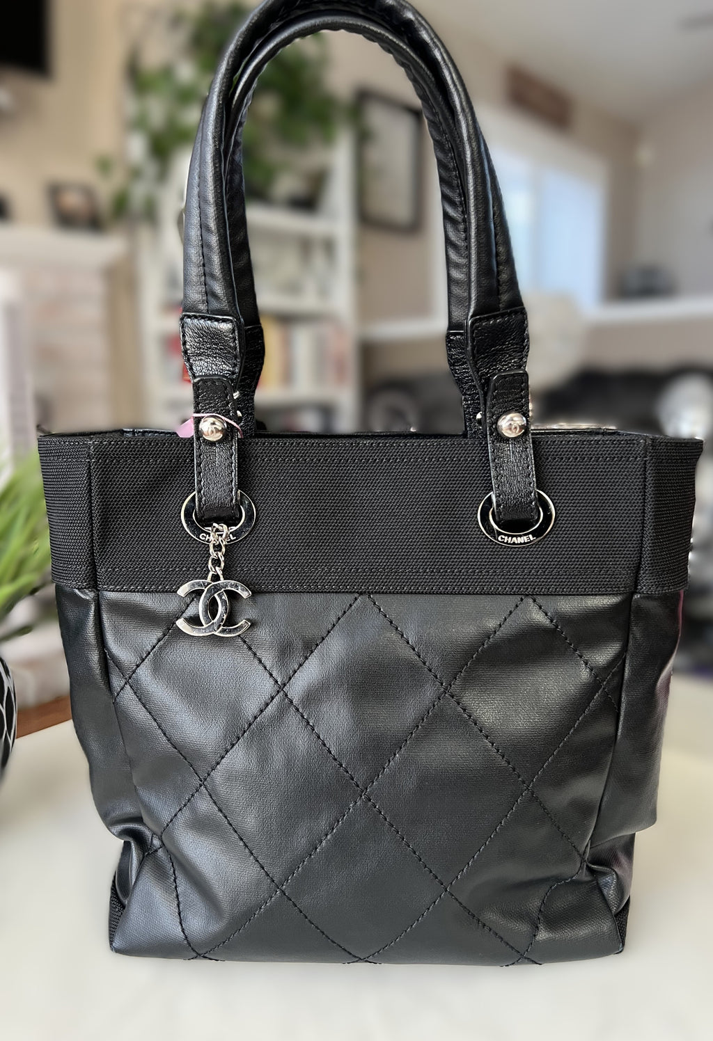 Black Chanel Biarritz PM Tote