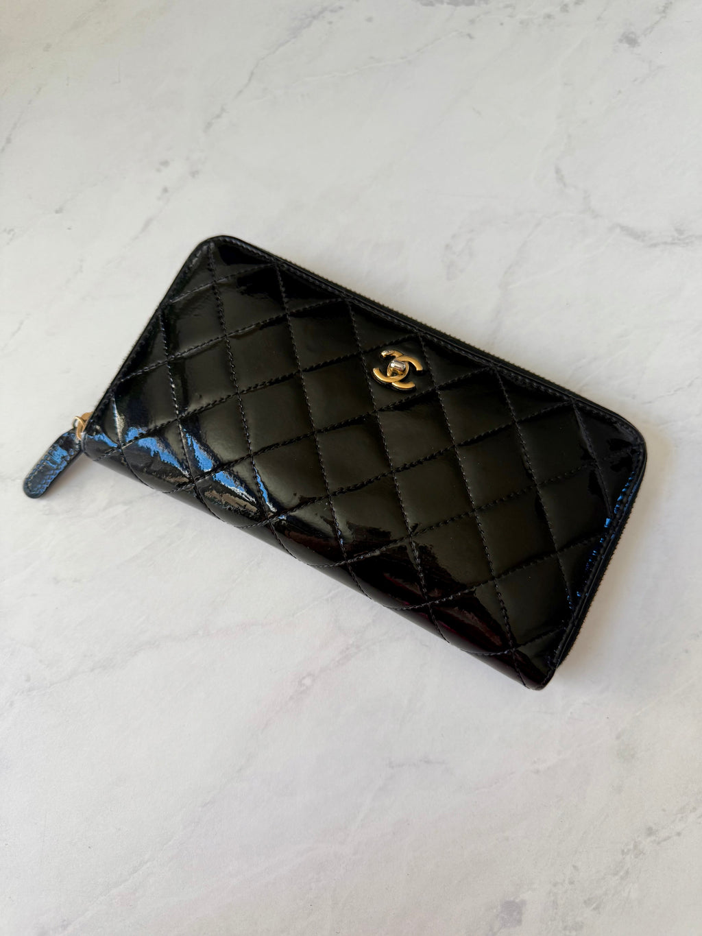 Black Chanel Patent Leather Wallet