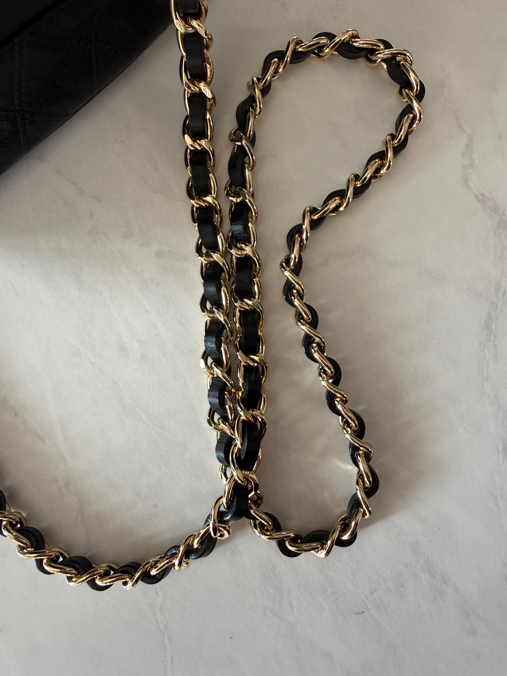 Black Chanel Vanity With Genuine Chain