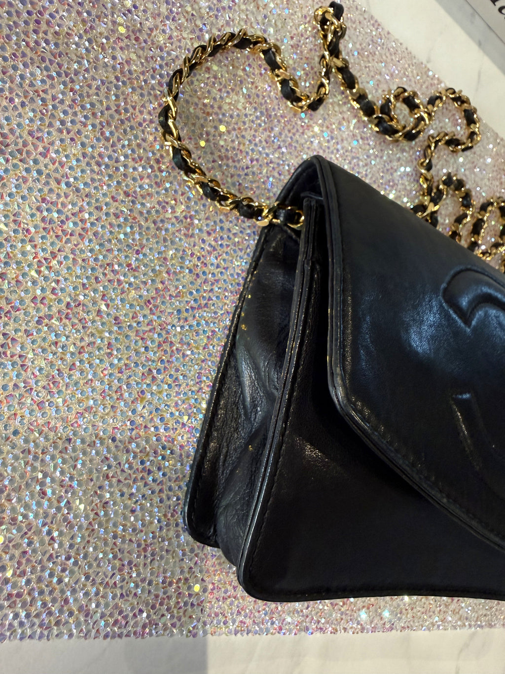 Black Lambskin Chanel WOC
