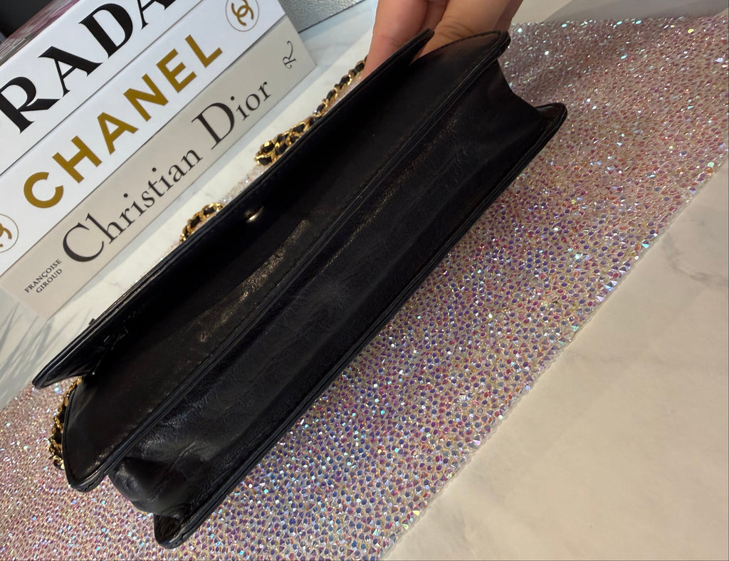 Black Lambskin Chanel WOC