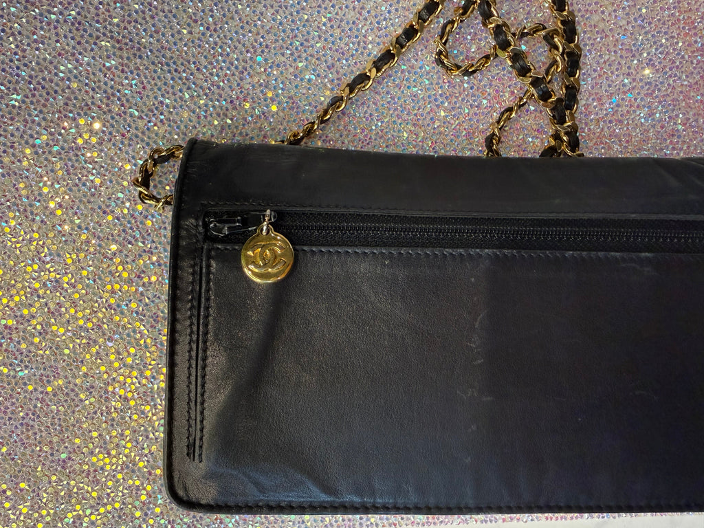 Black Lambskin Chanel WOC