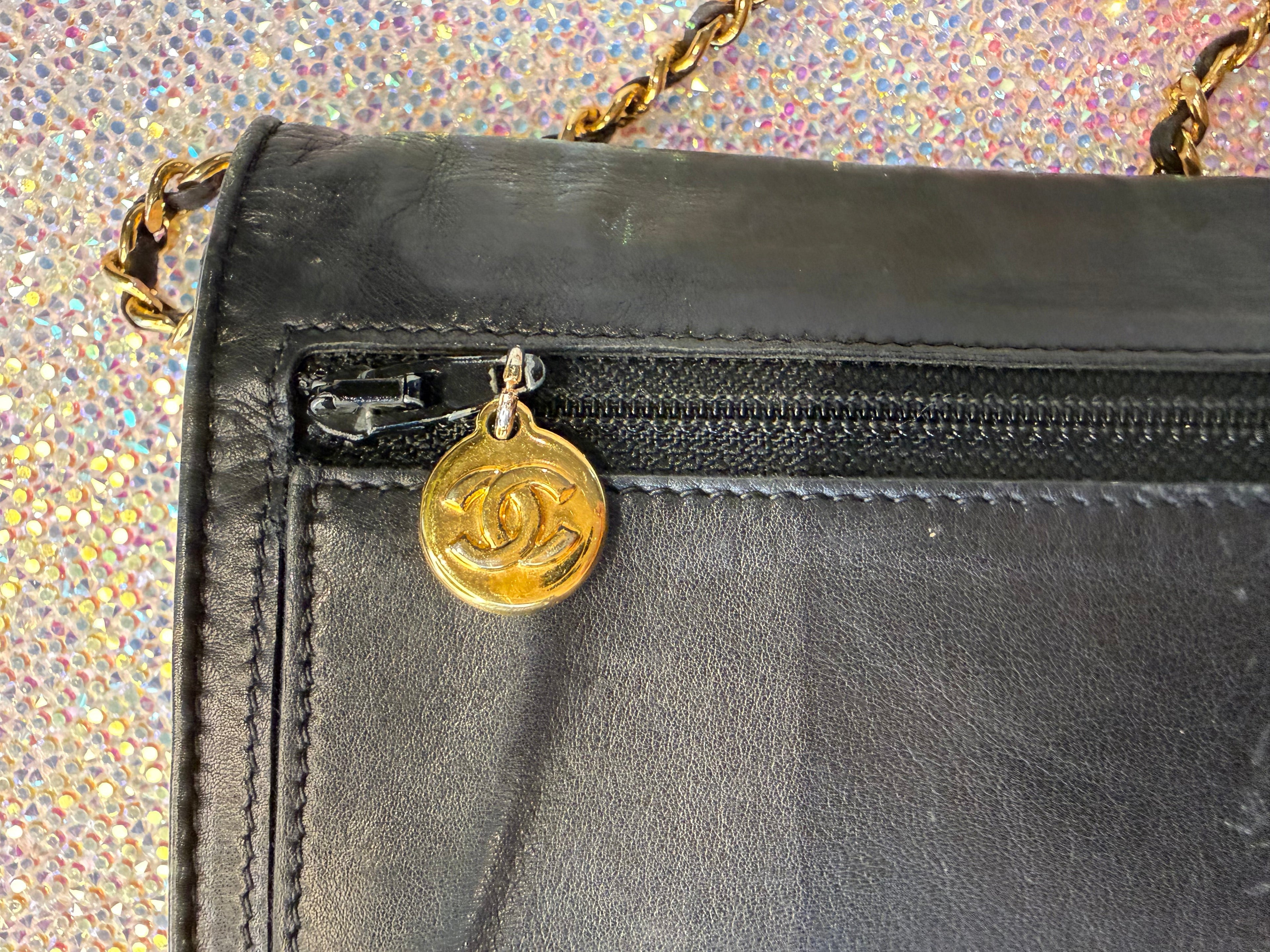 Black Lambskin Chanel WOC