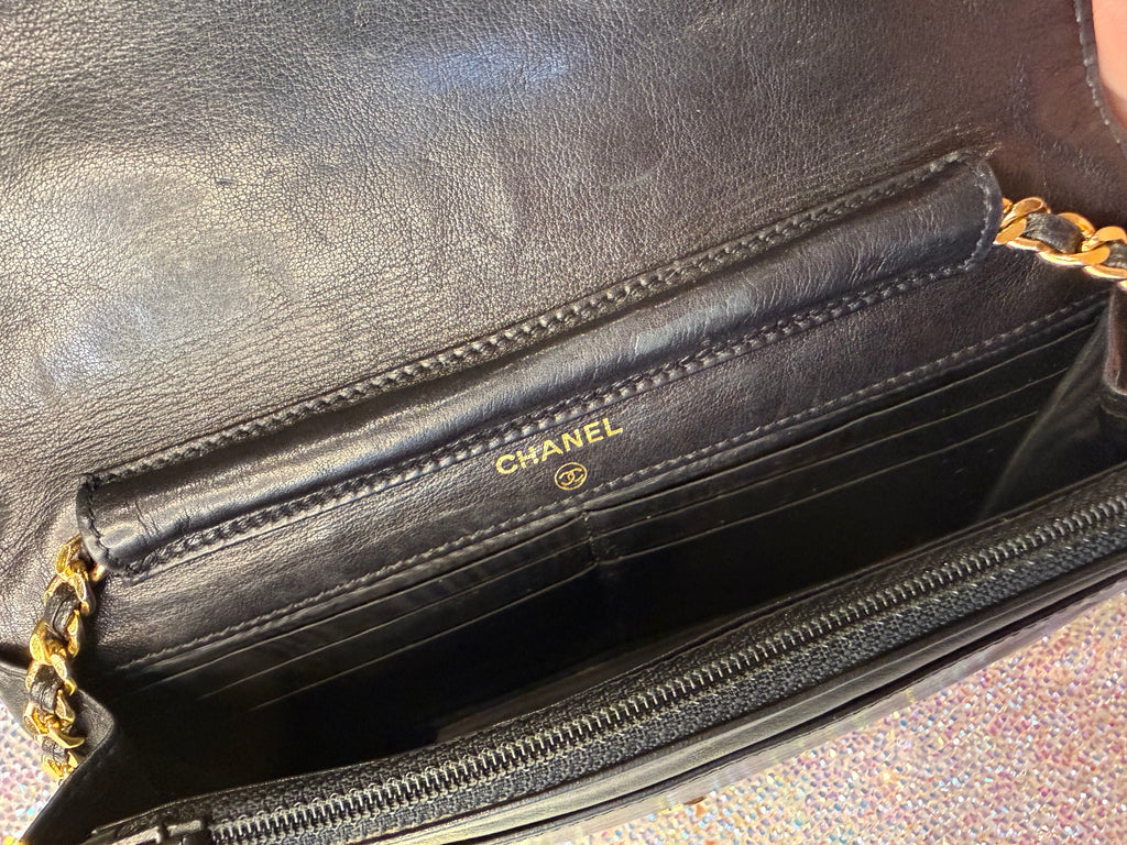 Black Lambskin Chanel WOC
