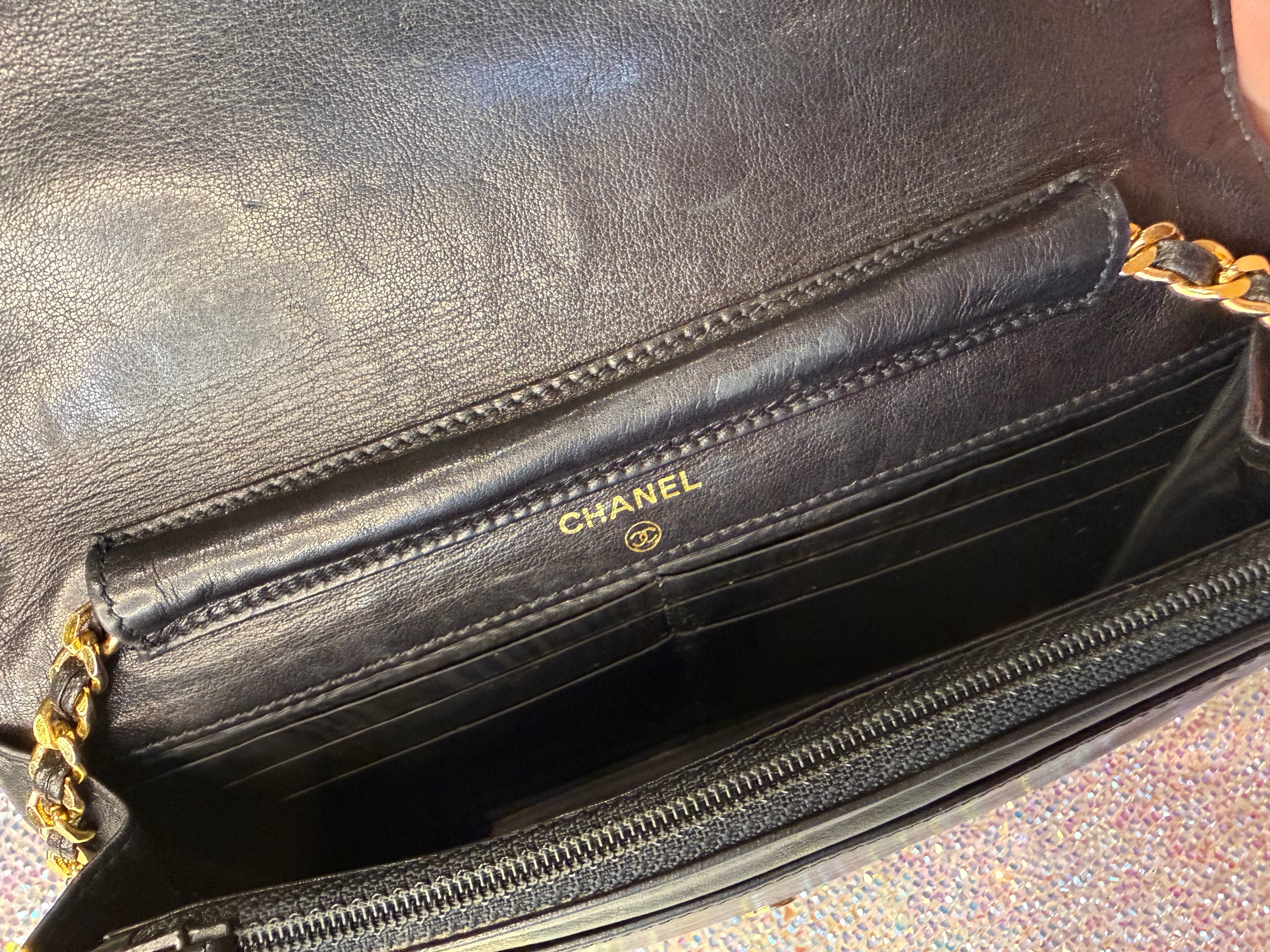 Black Lambskin Chanel WOC