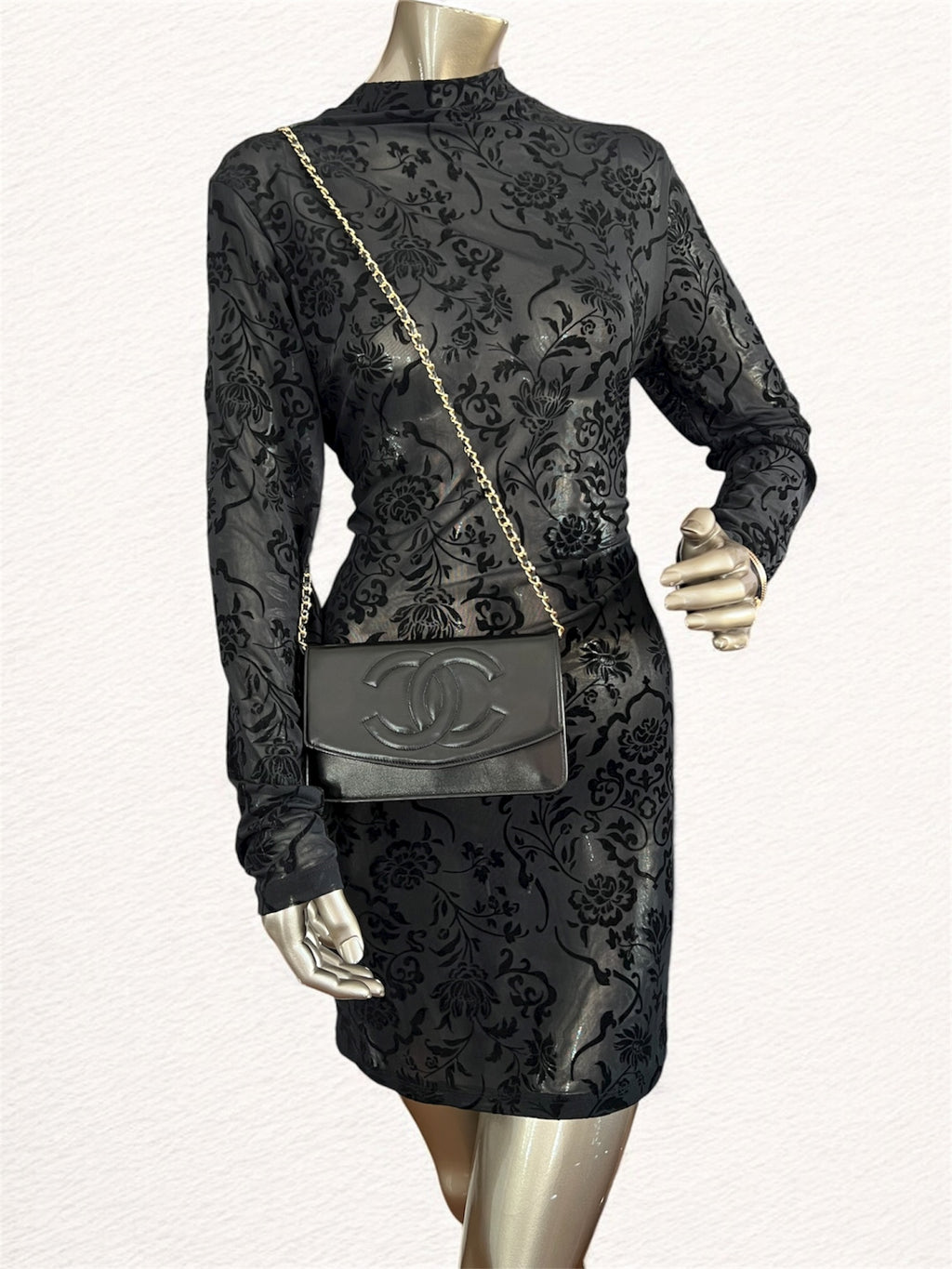 Black Chanel Timeless Lambskin Clutch