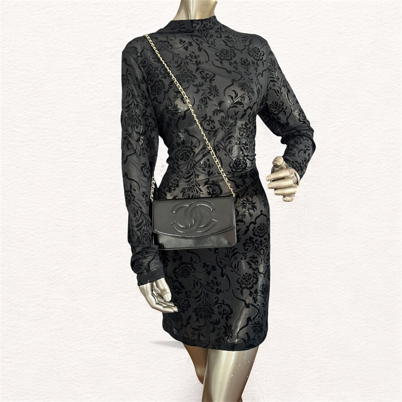 Black Chanel Timeless Lambskin Clutch