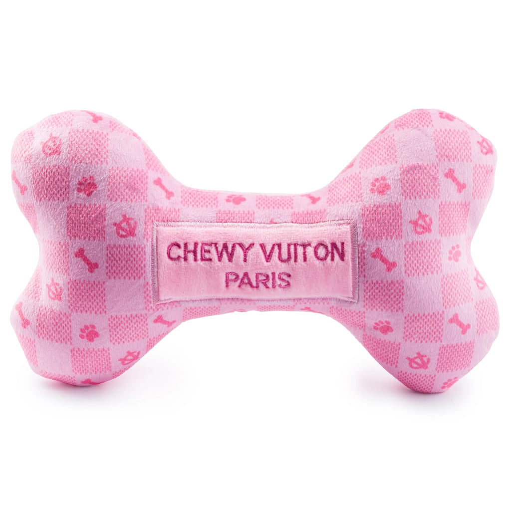 Large Pink Checker Chewy Vuiton Bone