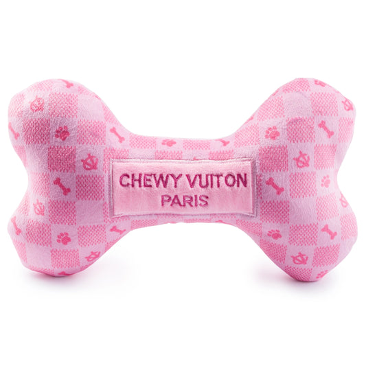Large Pink Checker Chewy Vuiton Bone